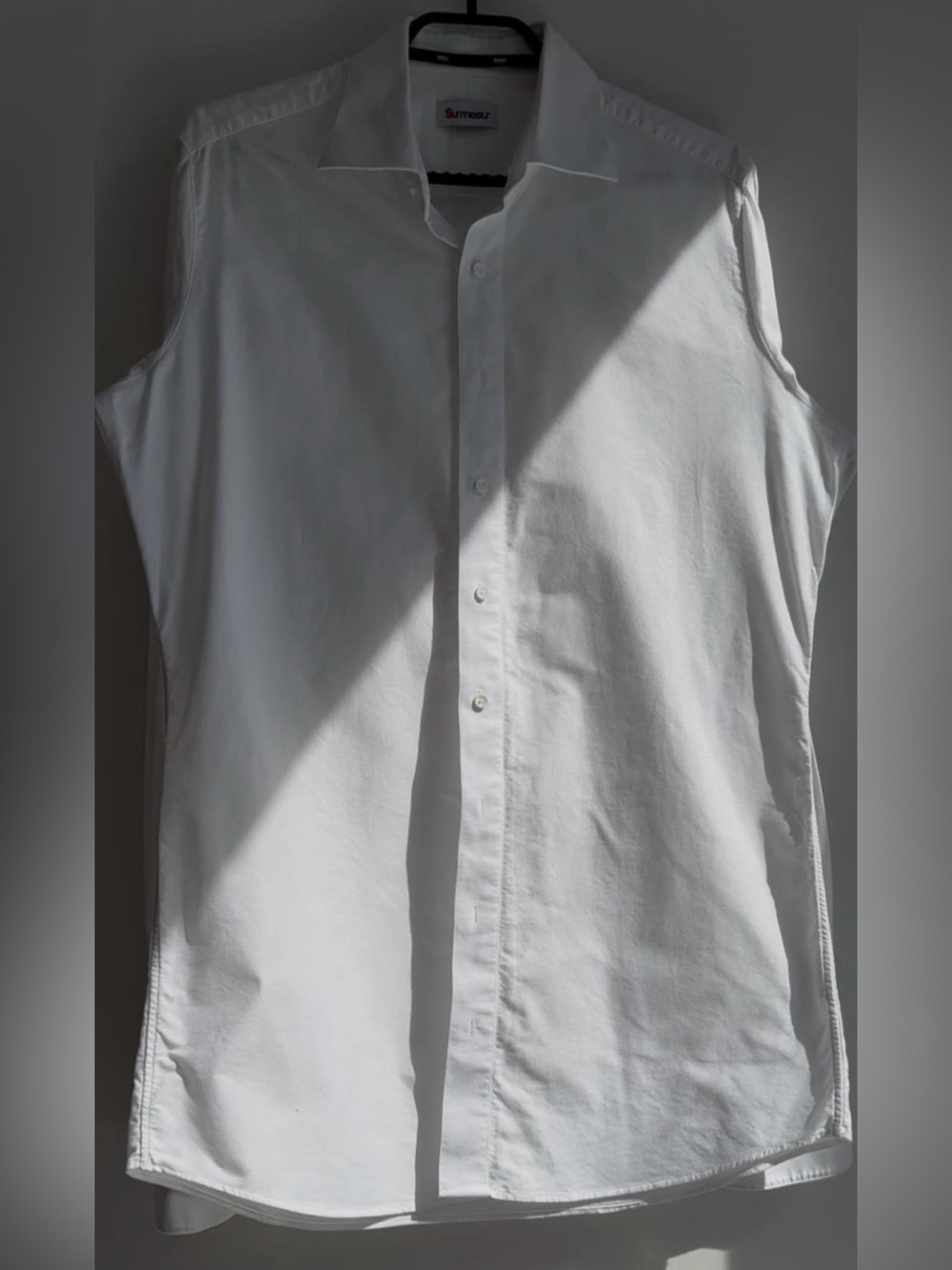 Surmesur Custom Made White French Cuff Dress Shirt Oxford Pique Monogram KK US L